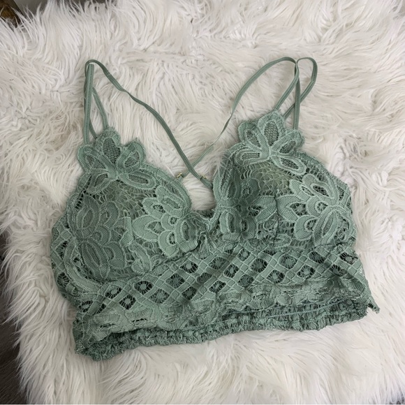 Anemone Other - Anemone Lace Bralette in Sage Green XL
